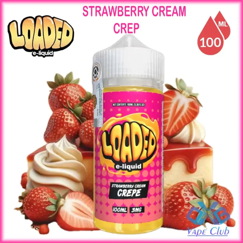 Loaded-100ml-Vape-Liquid-Strawberry-Cream-Crepe