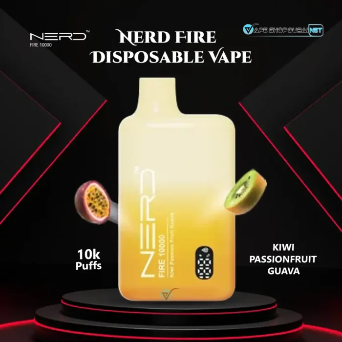 Nerd Fire 10000 Puffs Disposable Vape Kiwi Passionfriut Guava