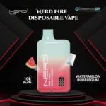 Nerd Fire 10000 Puffs Disposable Vape Watermelon Bubblegum