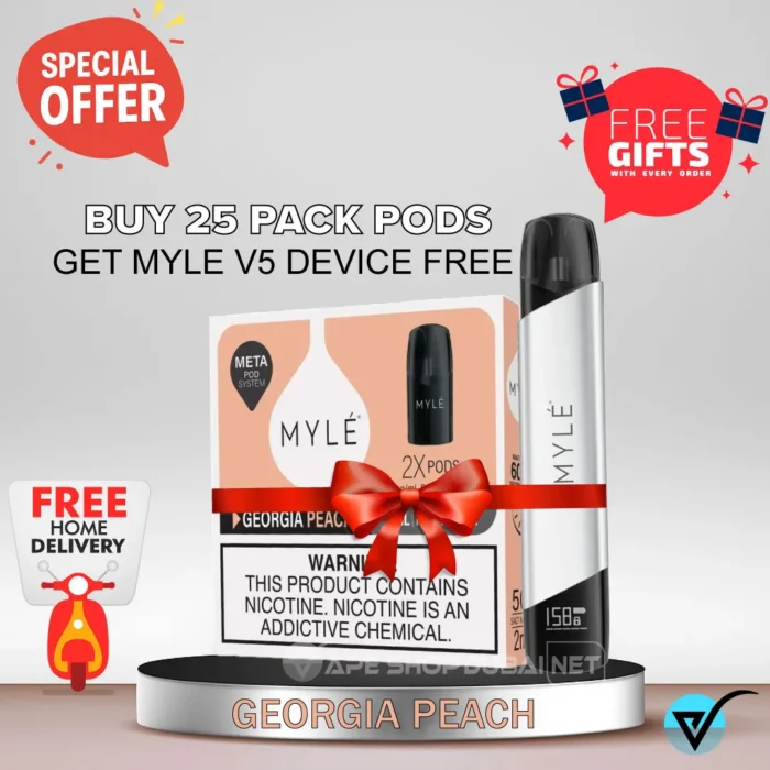 25 Pack Georgia Peach + Free Myle V5 Device + Free Delivery