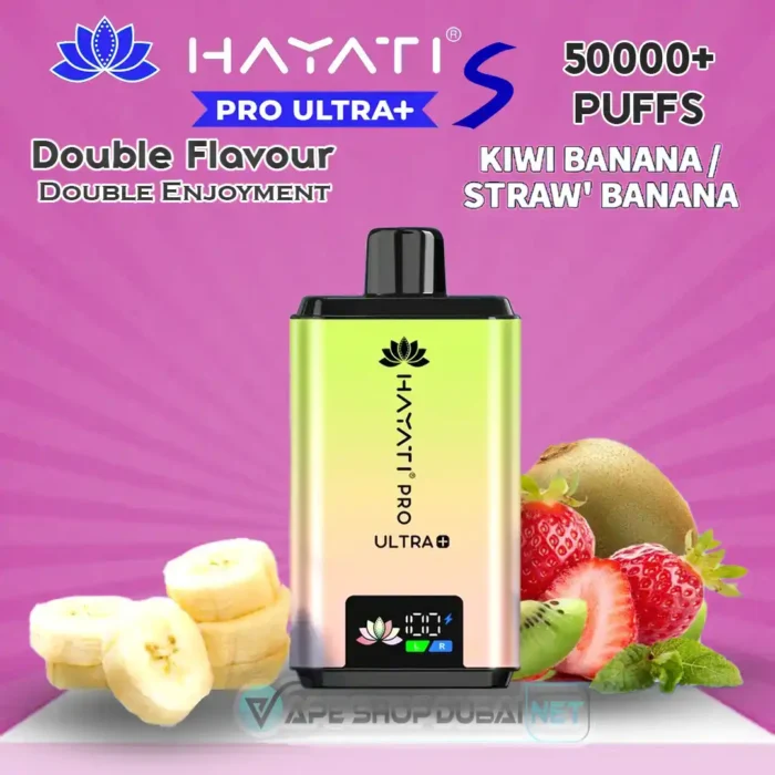 Hayati-Pro-Ultra-S-50000-Puffs-Disposable-Vape-Kiwi-Banana-Straw-Banana