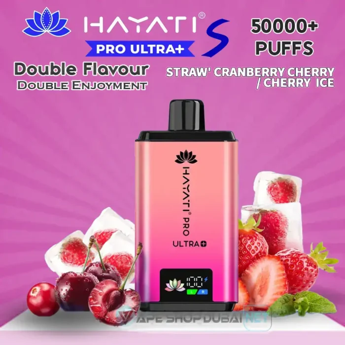 Hayati-Pro-Ultra-S-50000-Puffs-Disposable-Vape-Straw-Cranberry-Cherry-Cherry-Ice
