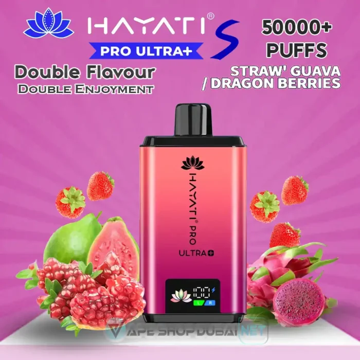 Hayati-Pro-Ultra-S-50000-Puffs-Disposable-Vape-Straw-Guava-Dragon-Berries