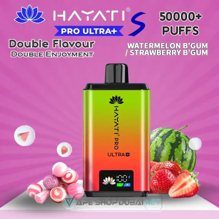 Hayati-Pro-Ultra-S-50000-Puffs-Disposable-Vape-Watermelon-Bgum-Strawberry-Bgum