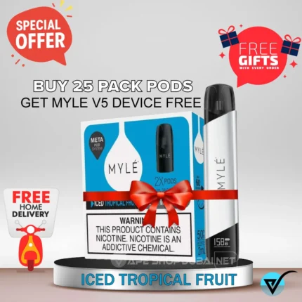 25-Pack Iced Tropical Fruit & FREE MYLE V5 Device