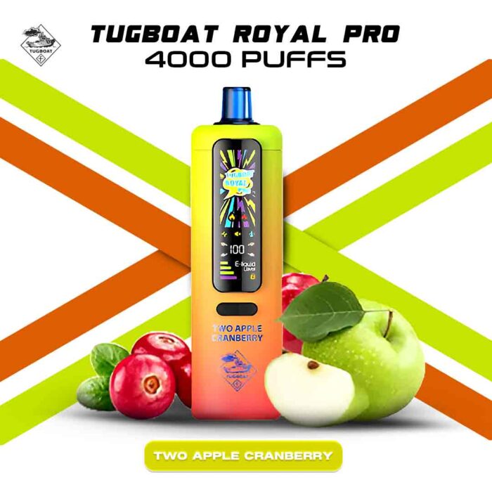 Tugboat Royal Pro 40000 Puffs Two-Apple-Cranberry Disposable Vape In UAE