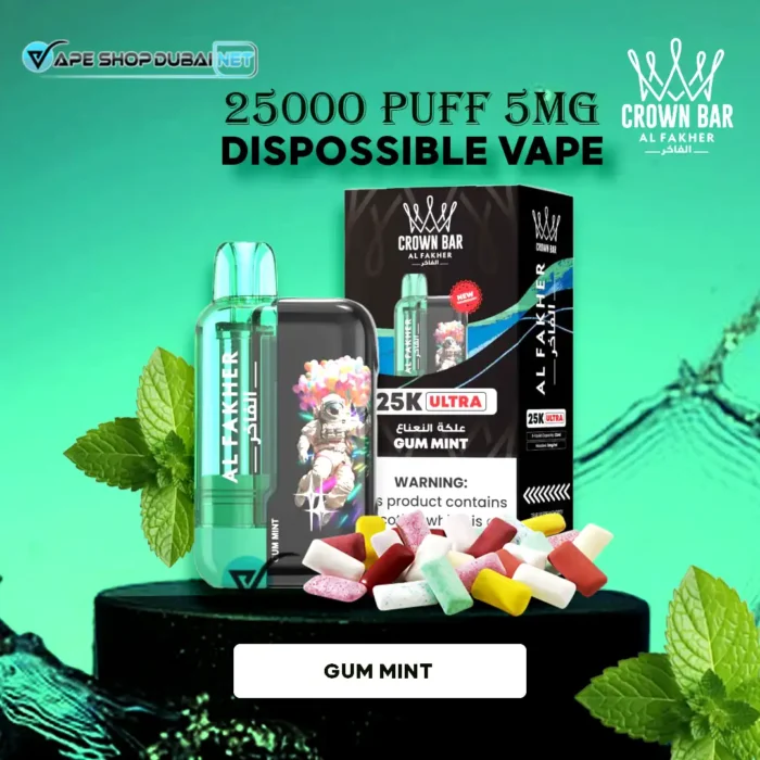 Bay AL FAKHER Ultra 25000 Puffs 5MG Disposable Vape – Gum Mint