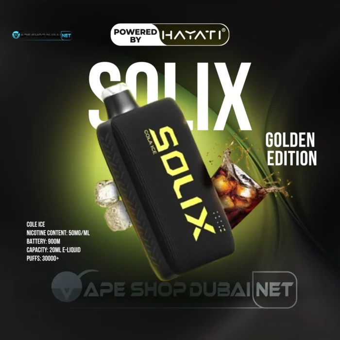 Hayati Solix 30000 Puffs Disposable Vape Golden Edition COLA ICE Flavors In UAE