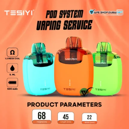 TESIYI Micro Pod System Kit 500mAh – Compact & Stylish (Multiple Colors)