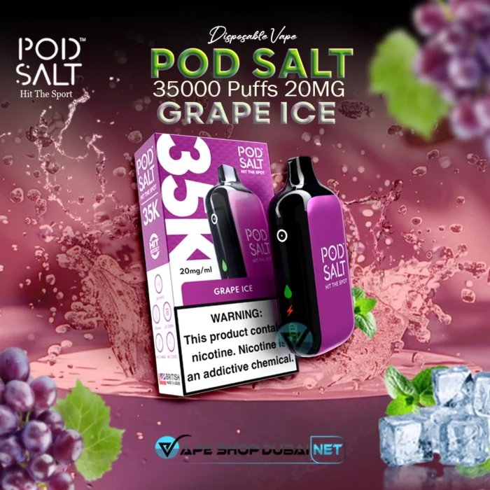 Pod Salt 35k Puffs 20mg Disposable Vape GRAPE ICE in UAE