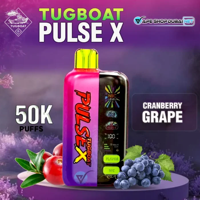 Buy Tugboat PULSE X 50K Puffs in UAE | Premium Cranberry Grape