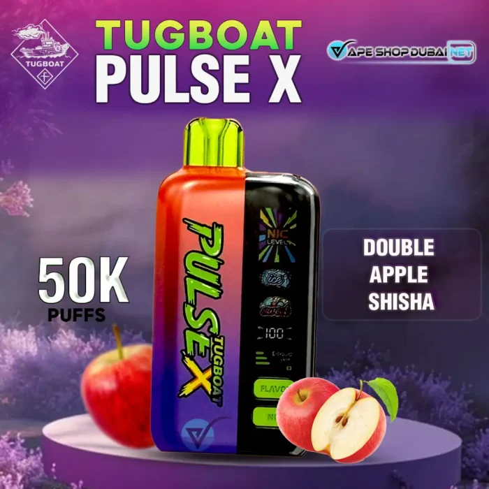 Buy Tugboat PULSE X 50K Puffs in UAE | Premium Double Apple Shisha