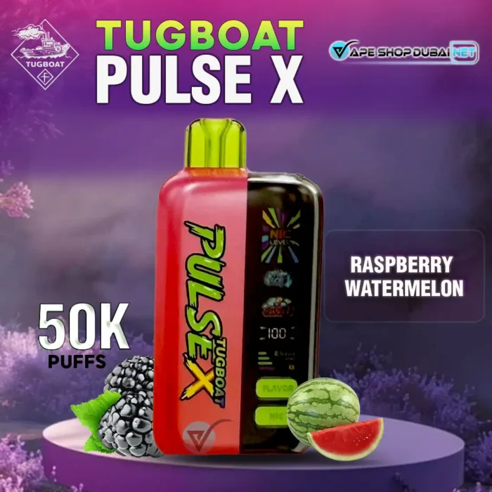 Buy Tugboat PULSE X 50K Puffs in UAE | Premium Raspeberry Watermelon