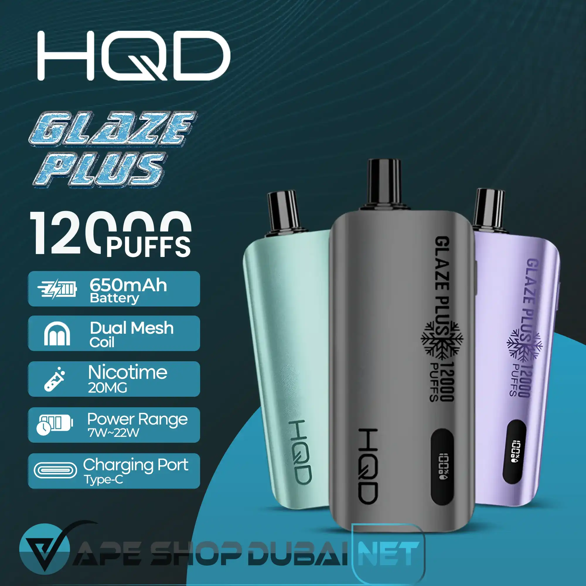 HQD Glaze Plus 12000 Puffs Disposable Vape HQD-Glaze-Plus-12000-Puffs-Disposable-Vape