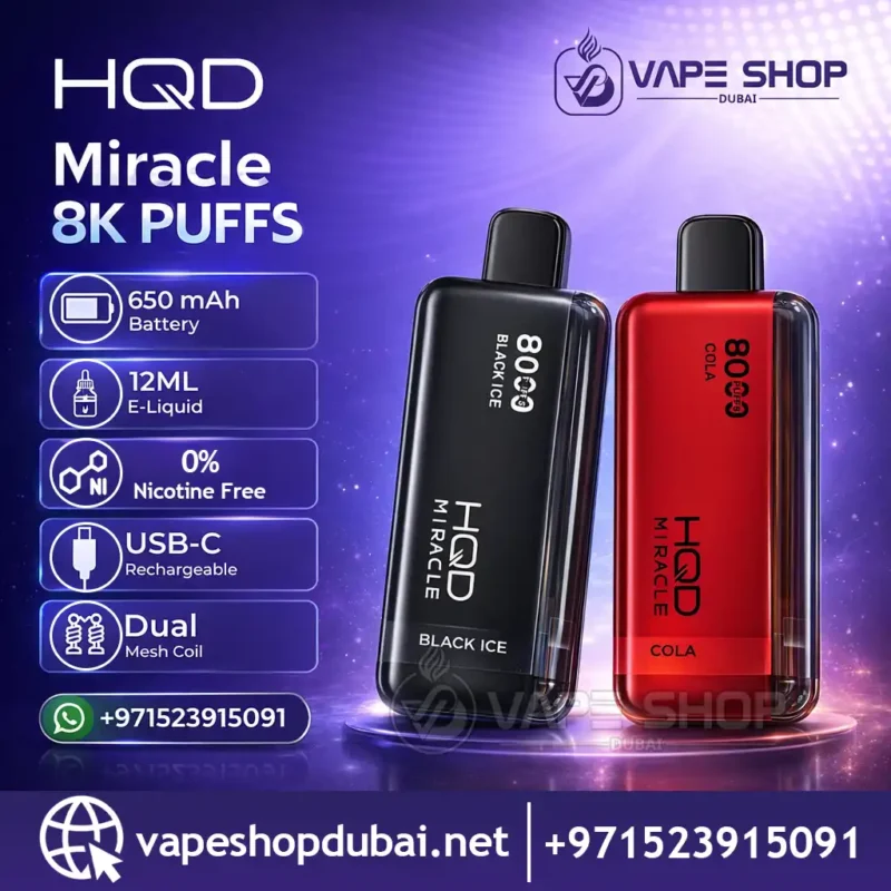 HQD Miracle 8000 Puffs Zero Nicotine (0mg) Disposable Vape